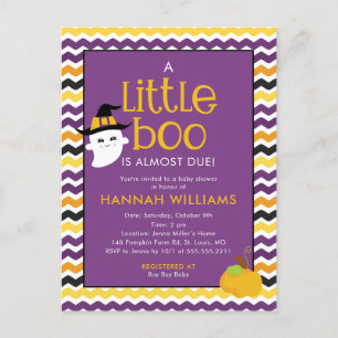 A Little Boo Is Almosts Due Baby Shower Postcard