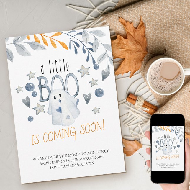 A Little Boo is Coming Soon Halloween Pregnancy Announcement (Creator Uploaded)