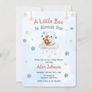 A Little Boo is Due - Custom Halloween Baby Shower Invitation