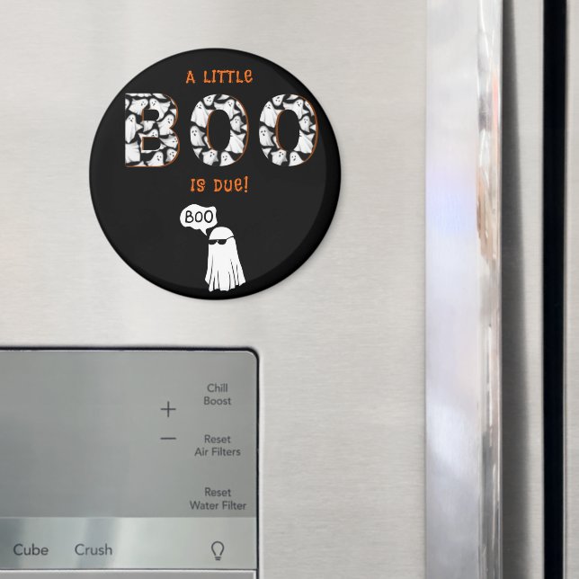 A Little Boo is Due Ghost Spooky Baby Shower Magnet (In Situ (Fridge))