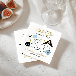 A Little Boo Is Due Halloween Baby Shower Napkin