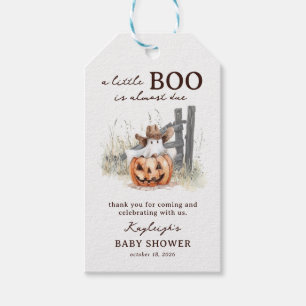 A Little Boo Is Due Western Baby Shower Favour Gift Tags