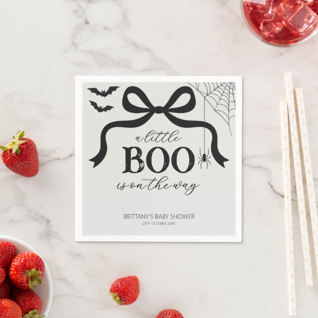 A Little Boo Is On The Way Baby Shower Napkin (Insitu)
