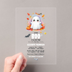 "A Little Boo is on the Way" Halloween Baby Shower Acrylic Invitations