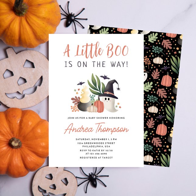 A Little Boo is on the Way Halloween Baby Shower Invitation (Creator Uploaded)