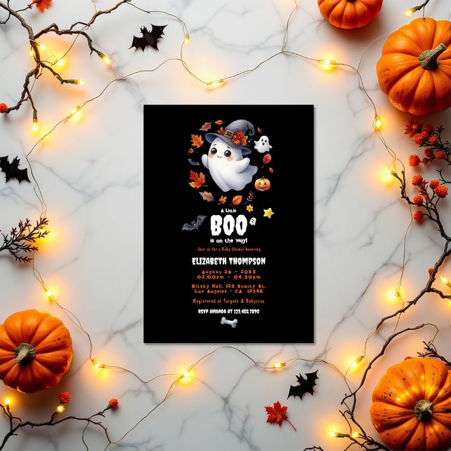 "A Little Boo is on the Way" Halloween Baby Shower Invitation ("A Little Boo is on the Way" Halloween Baby Shower Invitation)