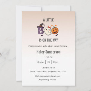 A Little Boo is on the Way Invitation, Halloween  Invitation