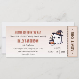 A Little Boo is on the Way Invitation, Halloween Invitation