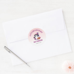 A Little Boo is on the Way Labels, Halloween Baby Classic Round Sticker