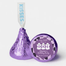 A Little Boo Is One Purple Chequered 1st Birthday
