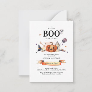 A Little Boo on Way Halloween Baby Shower Card