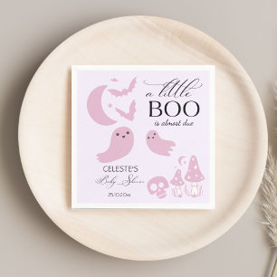 A little boo pastel pink Halloween baby shower Napkin