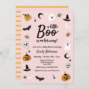 A Little Boo Pink Halloween Baby Shower Invitation