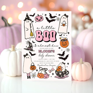 A Little Boo Pink Halloween Baby Shower Invitation