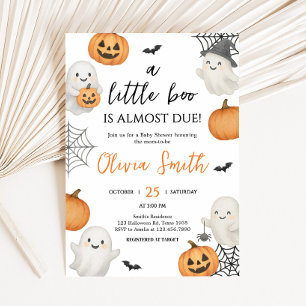 A Little Boo Pumpkin Halloween Baby Shower Invitation