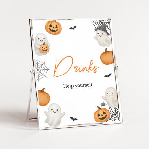A Little Boo Pumpkin Halloween Drinks Sign