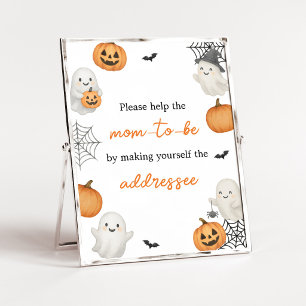 A Little Boo Pumpkin Halloween Envelope Station Poster