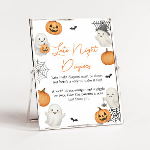 A Little Boo Pumpkin Halloween Late Night Diapers  Poster
