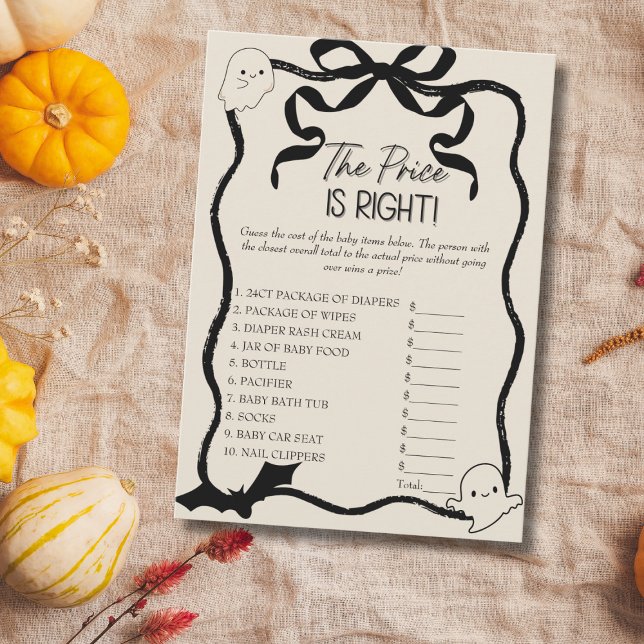 A Little Boo The Price Is Right baby game card (A Little Boo The Price Is Right baby game card)