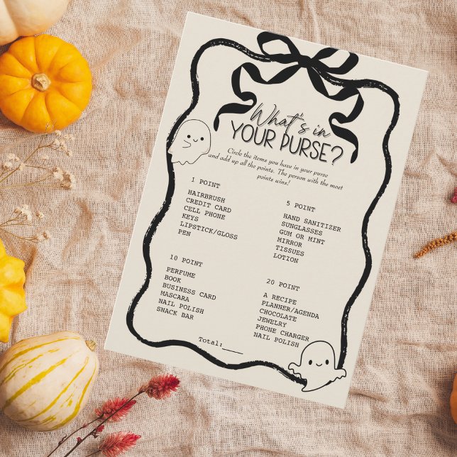 A Little Boo What’s in Your Purse Game Card (A Little Boo What’s in Your Purse Game Card)