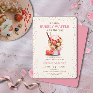 A Little Bubbly Waffle is on the way Baby Shower Invitation
