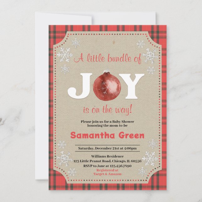 A Little Bundle of Joy Baby Shower Invitation (Front)