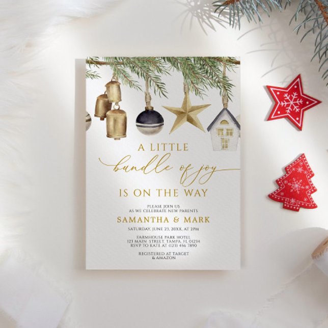 A Little Bundle Of Joy Winter Baby Shower Invitation (Creator Uploaded)