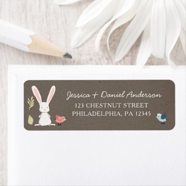 A Little Bunny Baby Shower Return Address Label (Insitu)