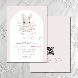 A Little Bunny Elegant Arch Baby Girl Shower Invitation
