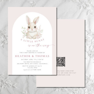 A Little Bunny Elegant Arch Baby Shower Invitation