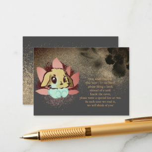 A Little Bunny Glitter Baby Shower Book Request Enclosure Card