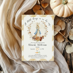 A little bunny is on his way baby shower Invite