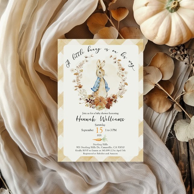 A little bunny is on his way baby shower Invite (Creator Uploaded)