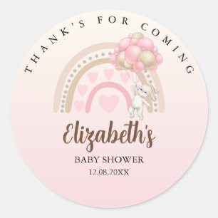 A Little Bunny is on the Way Baby Shower Girl Classic Round Sticker