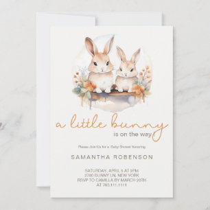 A little Bunny is on the way baby Shower Invitation