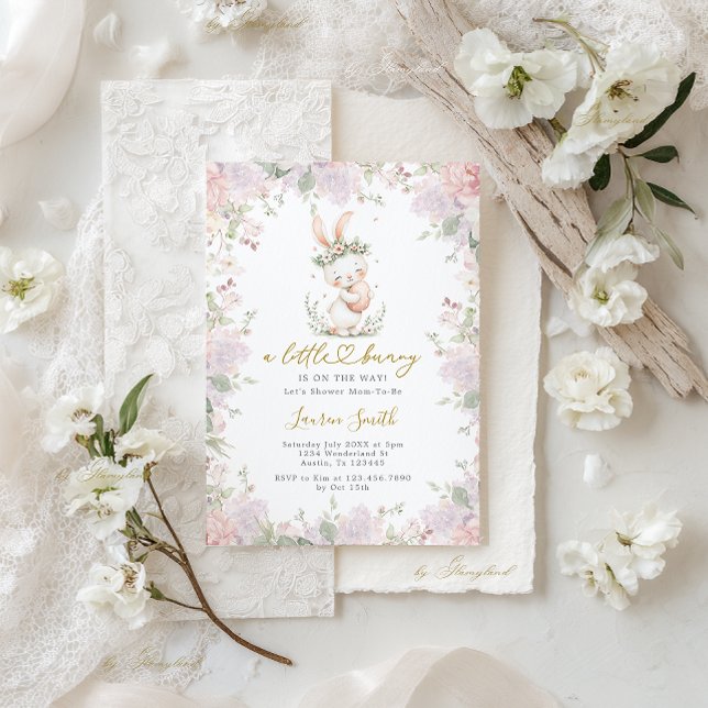 A little Bunny Is On The Way Baby Shower Invitation (Creator Uploaded)