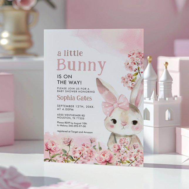 A Little Bunny is on the Way Baby Shower Invitation (Creator Uploaded)
