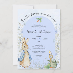 A little bunny is on the way baby shower Invite