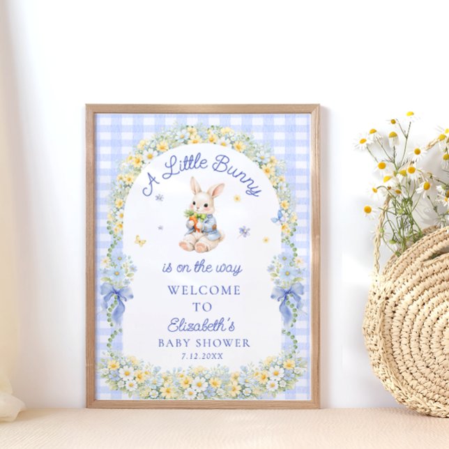 A Little Bunny Is On The Way Baby Shower Welcome Poster (Creator Uploaded)