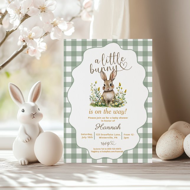 A little Bunny is on the way Easter baby shower Invitation (Creator Uploaded)