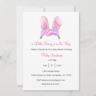 A Little Bunny is on the Way Invitation, Baby Invitation