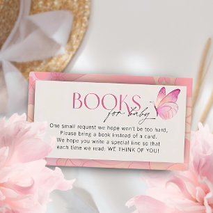 A Little Butterfly Baby Shower Book Request Enclosure Card
