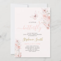 A Little Butterfly Baby Shower Girl Invitation