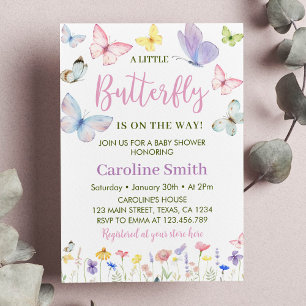 A Little Butterfly Baby Shower Invitation