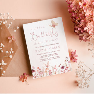 A Little Butterfly Baby Shower Invitation