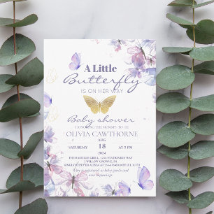 A Little Butterfly Baby Shower Invitation