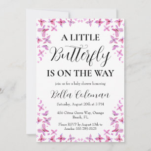 a little butterfly baby shower invitations