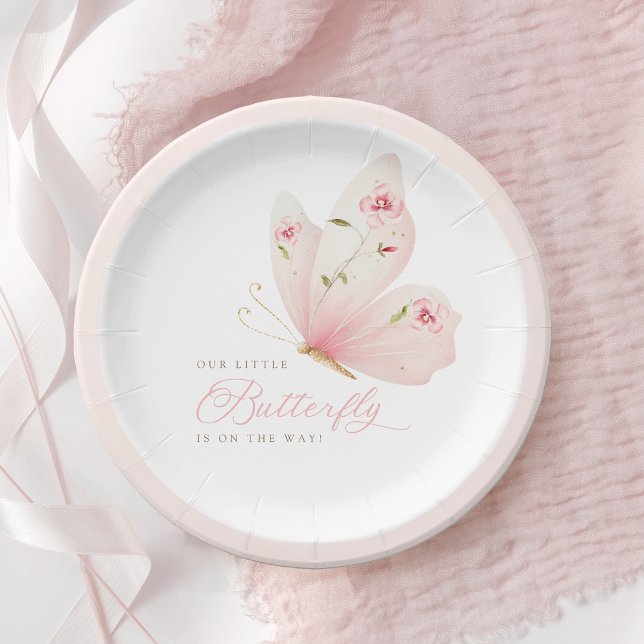A Little Butterfly Baby Shower Paper Plate (Creator Uploaded)
