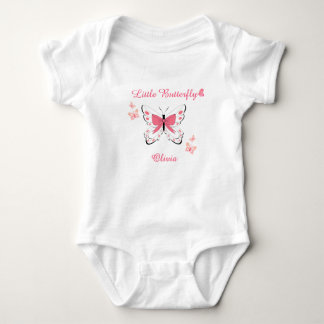 A Little Butterfly Baby Shower Pink Baby Girl  Bodysuit