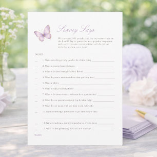 A Little Butterfly Baby Shower Survey Says Card